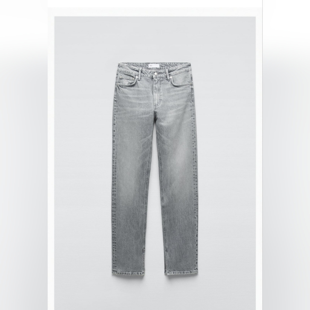 ZARA- Gray High waisted jeans